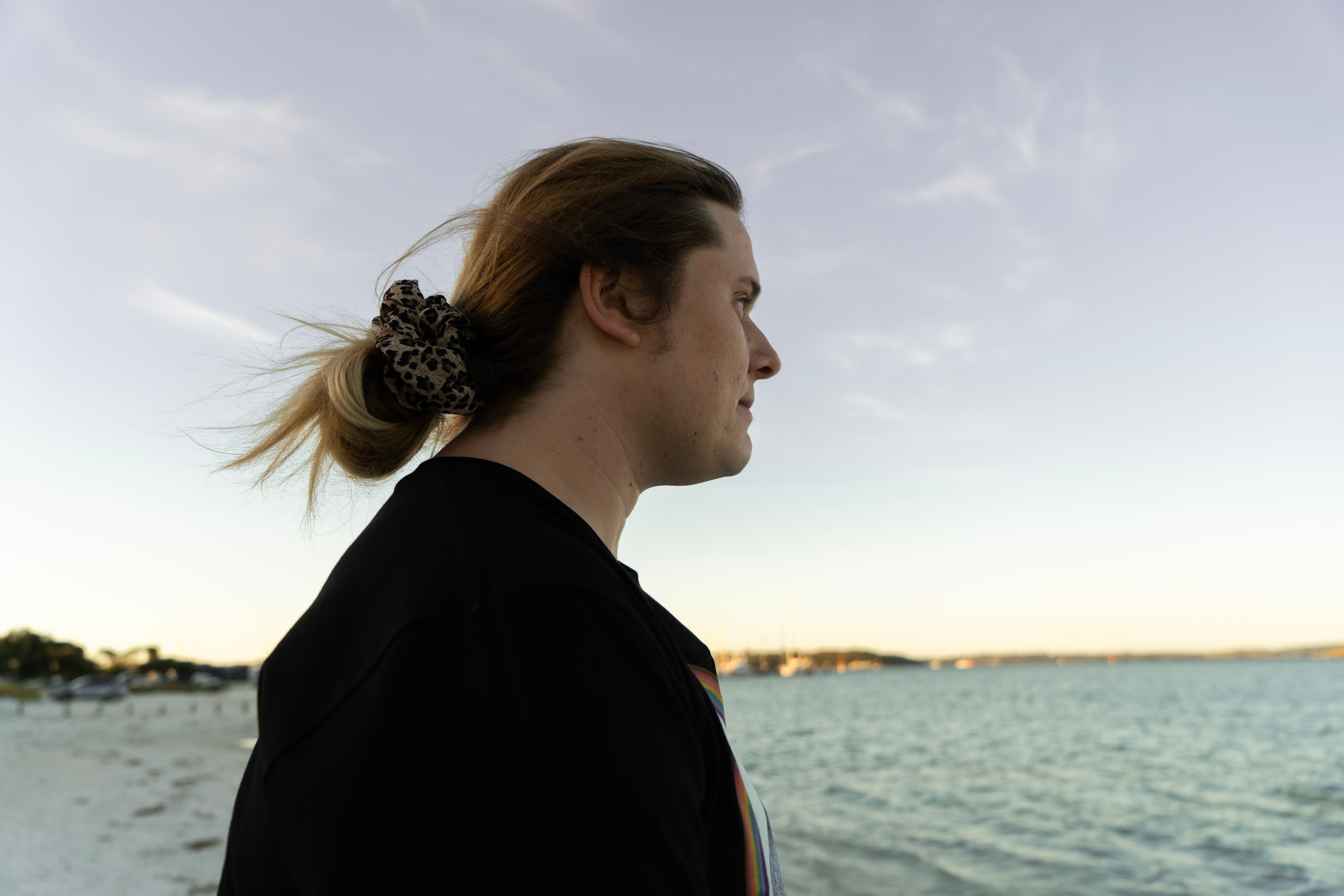 person looking out into ocean