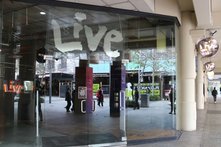 An exterior photo of a Live clothing store in Forrest Place in the Perth CBD.