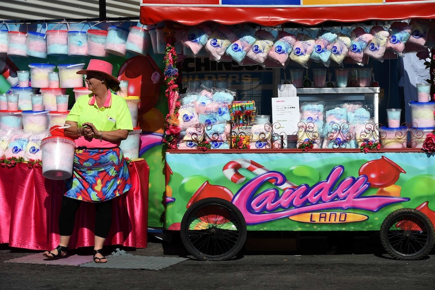 A fairy floss vendor.