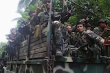Philippine soldiers tracking Abu Sayyaf rebels