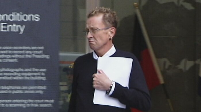 Andrew Hodson leaves the court after testifying at the inquest into the deaths of his parents last week.