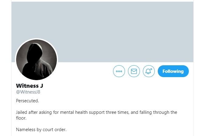 Twitter profile of Witness J
