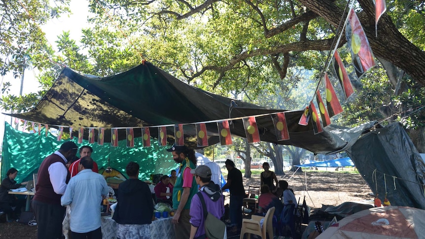 Aboriginal sovereign tent embassy in South Brisbane