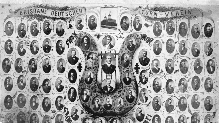 Portraits of members of the Brisbane German Club in 1907.