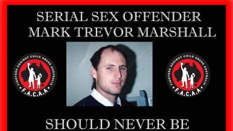 Banner opposing Mark Trevor Marshall's release