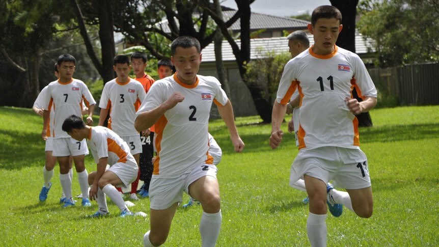 North Korea's hearing impaired football team at training ahead of their clash with Australia