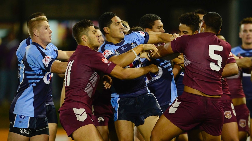 Players fight in under 20 stae of origin