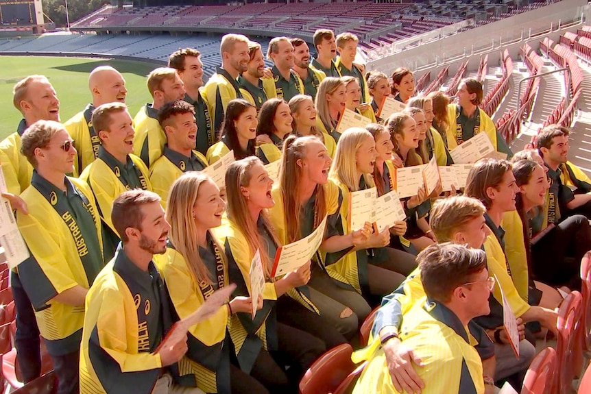 The Australian rowing team for the 2020 Olympics.