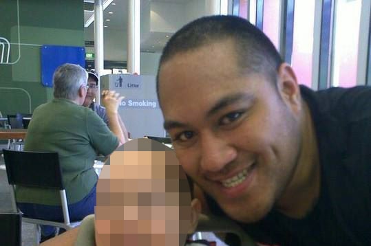 Webbstar Latu pictured in a McDonalds with an infant.