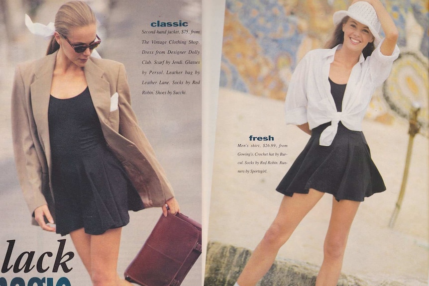 Alison Brahe models 90s fashion in Dolly