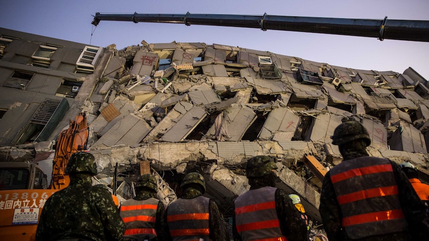 Rubble of the Wei-guan Golden Dragon Building in Taiwan