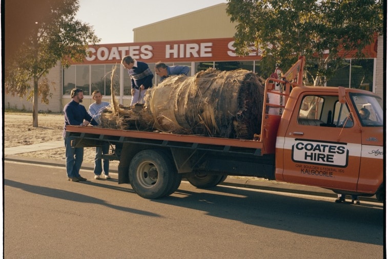 Debris from the crashed Skylab space station on a truck at Kalgoorlie, 1979.