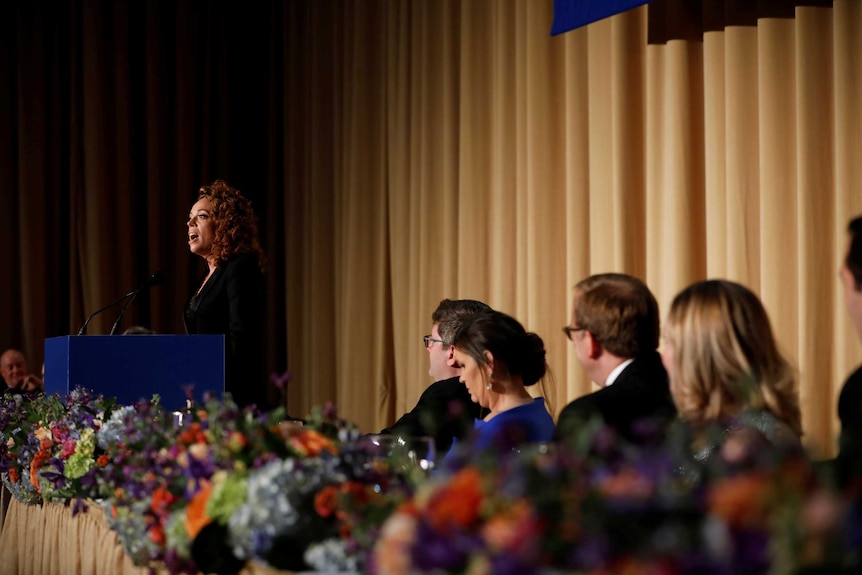 Comedian Michelle Wolf performs at the White House Correspondents' Association dinner
