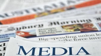 An image of a print newspaper titled 'Media'
