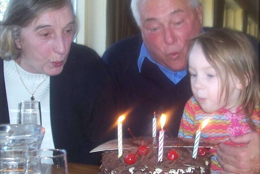 Ken and Sheila Drysdale celebrating a grandchild’s birthday, before Sheila was diagnosed with Alzheimer's.