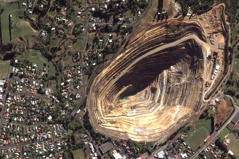 The gold mine next to the New Zealand town of Waihi.