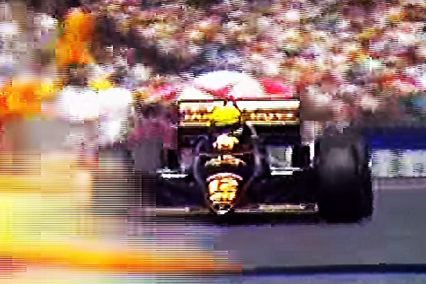 Ayrton Senna on the Adelaide circuit in 1985