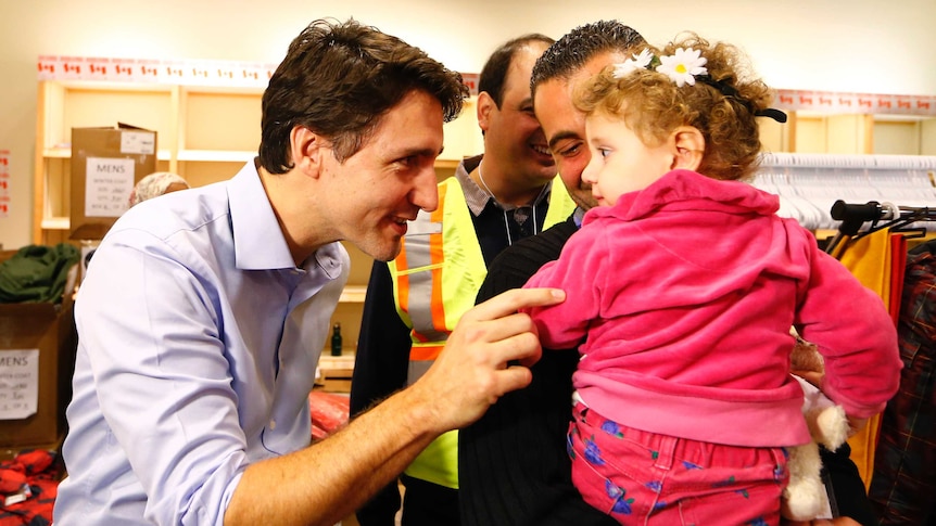 Canada's PM Justin Trudeau welcomes Syrian refugees