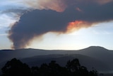 Smoke rises into the sky above the Huon Valley