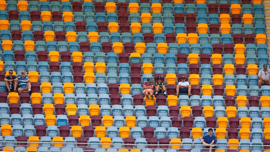 Small Gabba crowd at Australia versus Pakistan Test