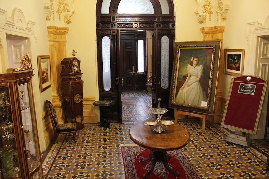 The foyer of Rupertswood mansion.