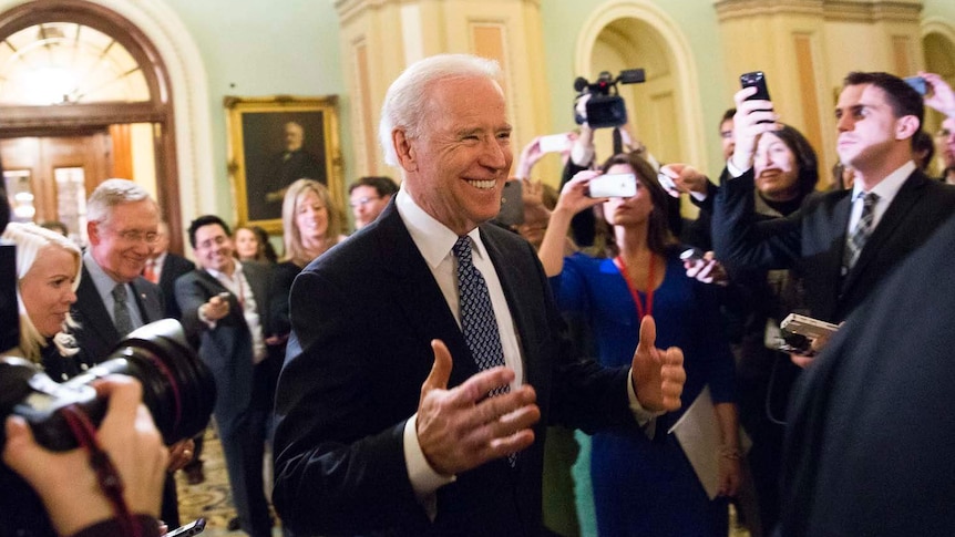 Joe Biden arrives on Capitol Hill