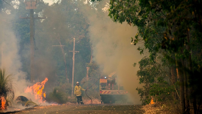 Crews tackle bushfire in Parkerville.