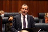 Mark McGowan delivering his budget speech in the WA Parliament.