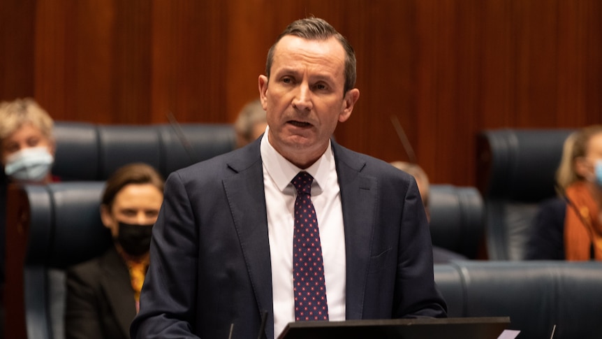 Mark McGowan delivering his budget speech in the WA Parliament.