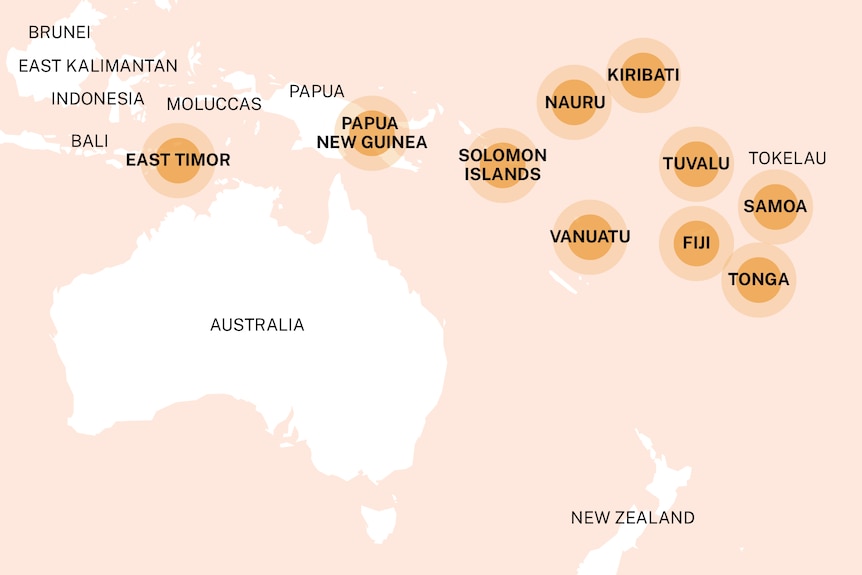 Map of PALM scheme sending countries