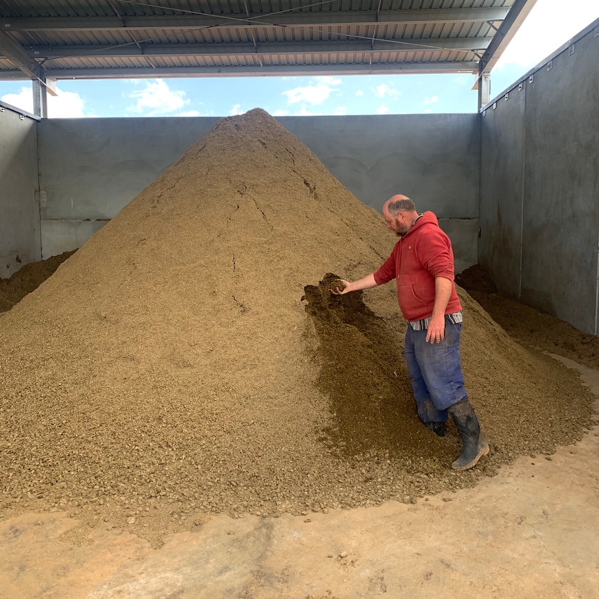 A large pile of clean manure