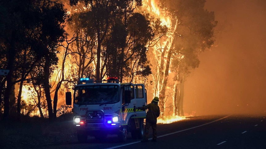 Bushfire rages through Yarloop in Western Australia.