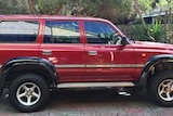 The red 1993 Toyota Landcruiser which the toddler was taken in. 