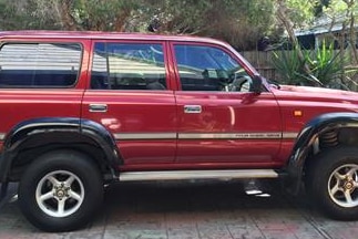 The red 1993 Toyota Landcruiser which the toddler was taken in. 