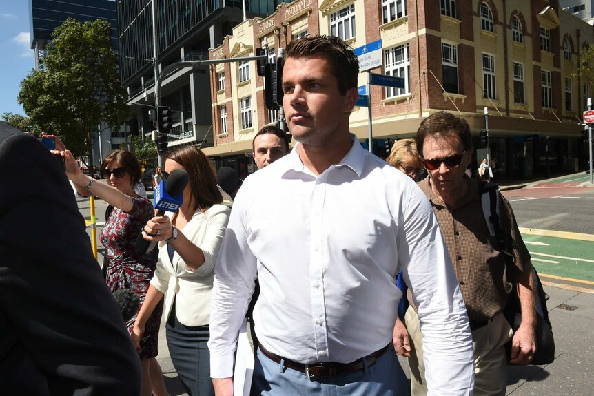 Gable Tostee arrives for his trial