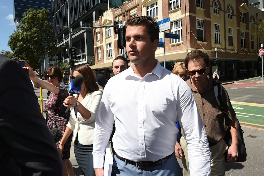 Gable Tostee arrives for his trial