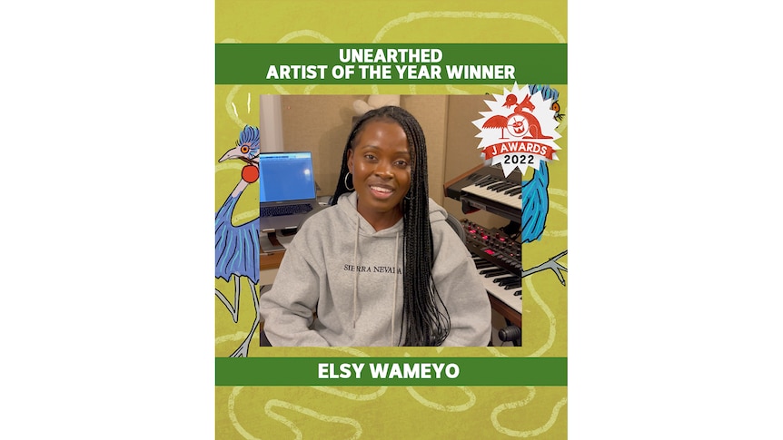 video thumbnail of Elsy Wameyo accepting the J Award for Unearthed Artist of the Year 2022