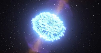 Artist's impression of an exploding neutron star
