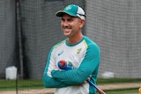 Australian cricket coach Justin Langer at The Gabba before The Ashes 