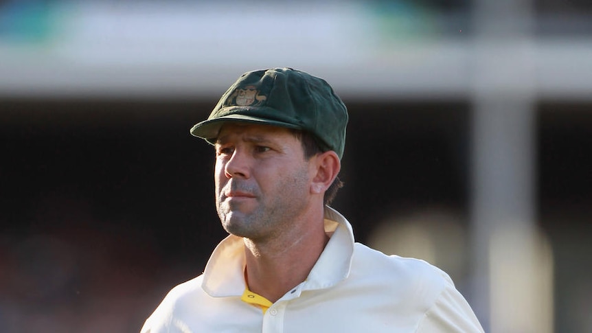 Under scrutiny ... Ponting's left hand was injured during the dismissal of Jonathan Trott.
