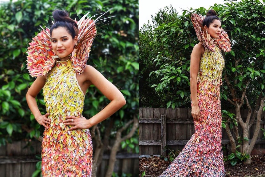 Miss Universe Australia Priya Serrao modelling the Tyarla Tyarla Dress