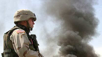 A transport truck in Baghdad burns