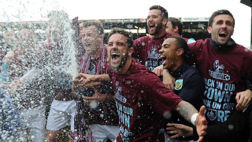 Burnley celebrate promotion to the Premier League