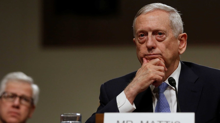 Retired US Marine Corps General James Mattis testifies.