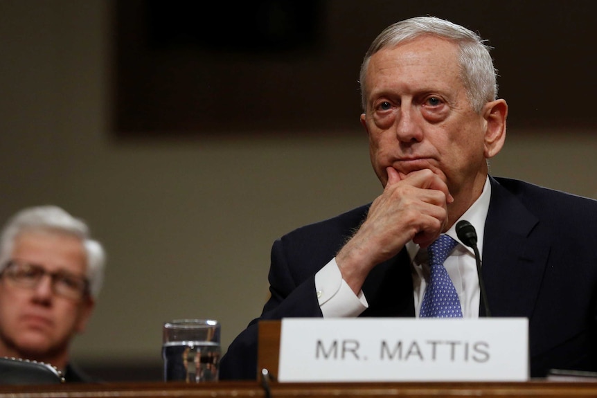 Retired US Marine Corps General James Mattis testifies.