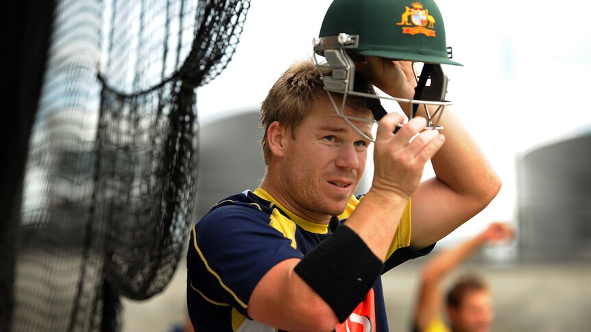 Thumb injury ... David Warner was rested from Australia's tour match against India A