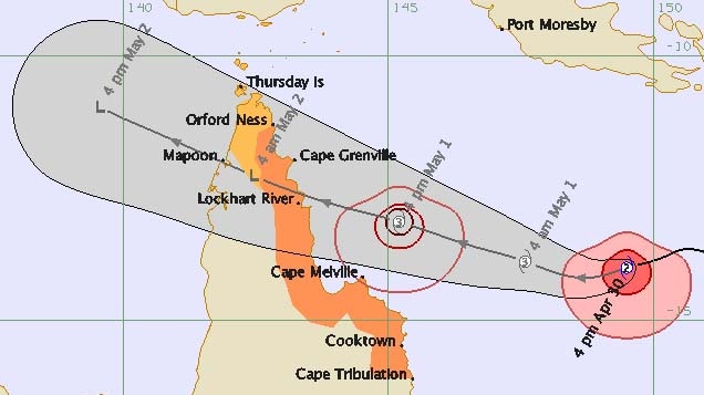 A forecast track map of Tropical Cyclone Zane