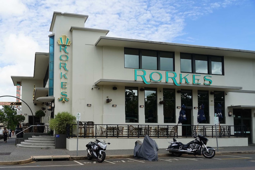 A flashy pub in the centre of Darwin called Rorkes.