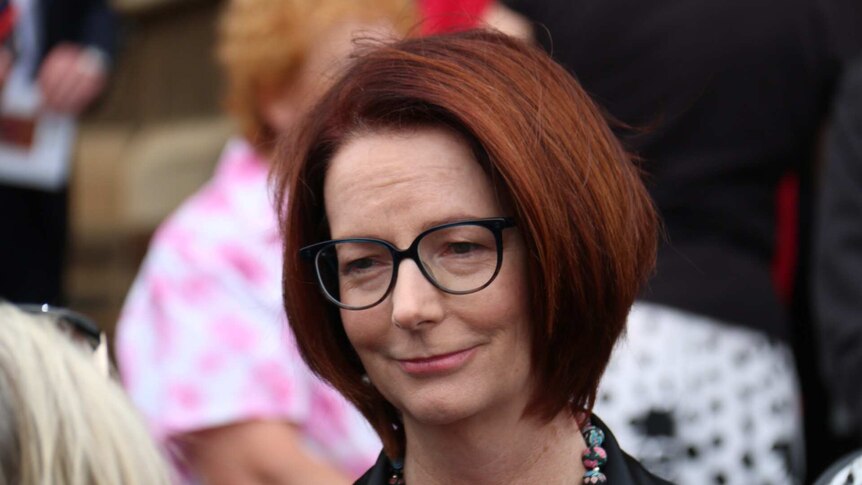 Julia Gillard at John Bannon's funeral