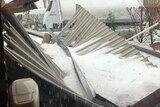 hail brings down corrugated roof